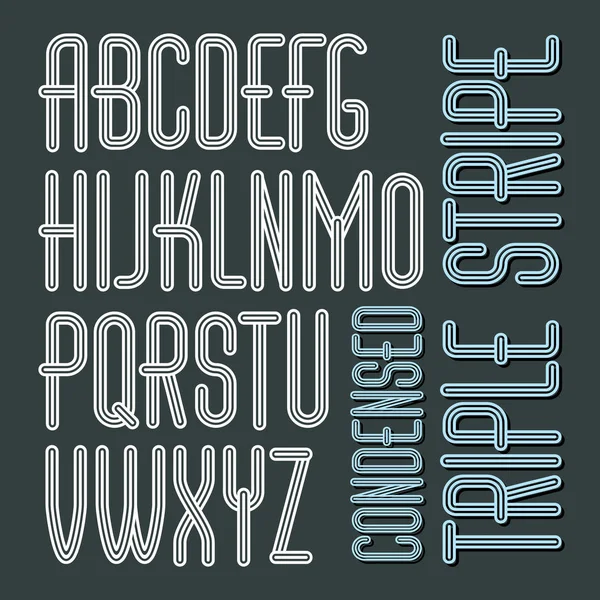 Vector Funky Capital English Alphabet Letters Collection Cool Police Condensée — Image vectorielle
