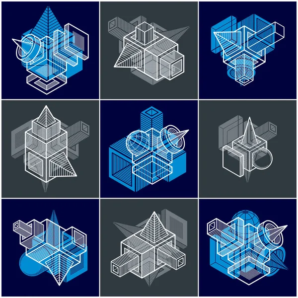 Інженерні Абстрактні Геометричні Фігури Простий Набір Векторів — стоковий вектор