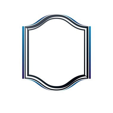 Ödülü sanat madalyon tasarım yapılan açık kopya alanı vintage çerçeveli. Vektör retro tarzı koruma kalkanı, bekçi.