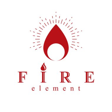 Yanan ateşin gücü, ateş elementi soyut vektör logosu pazarlama tasarımı sembolü olarak kullanılacak.