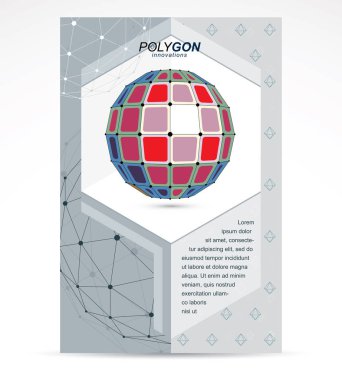 Internet teknolojileri şirketi iş promosyon fikri. Teknik soyut şekli, parlak vektör poligonal şekil.