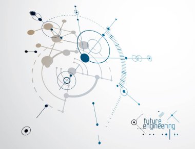 Daireler ve çizgilerden yapılmış mühendislik teknolojisi vektör duvar kağıdı. Modern geometrik bileşim şablon ve düzen olarak kullanılabilir. Soyut teknik arkaplan.