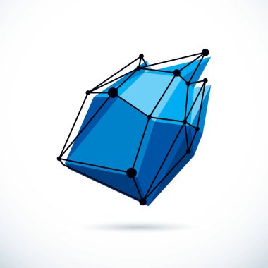 İzometrik soyut vektör düşük poli şekli. İletişim teknolojileri modern kavramı 