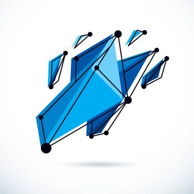 Soyut geometrik 3D kablo nesnesi, kurumsal teknoloji vektör illüstrasyonu. 