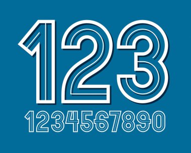 Retro kalın yuvarlak vektör sayı kümesi-ebilmek var olmak kullanılmış için logo oluşturma.