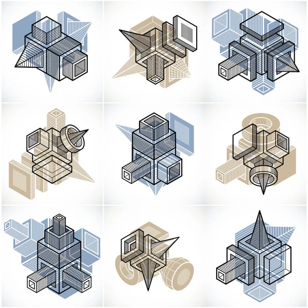 Colección Construcciones Ingeniería Conjunto Vectores Abstractos — Vector de stock