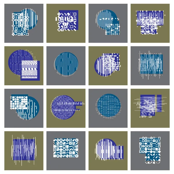 Set Composizioni Geometriche Astratte Collezione Sfondi Vettoriali — Vettoriale Stock