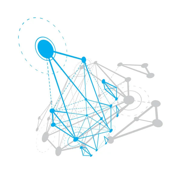 Abstraktes Geometrisches Drahtgitterobjekt Vektor Illustration Der Digitalen Technologie — Stockvektor