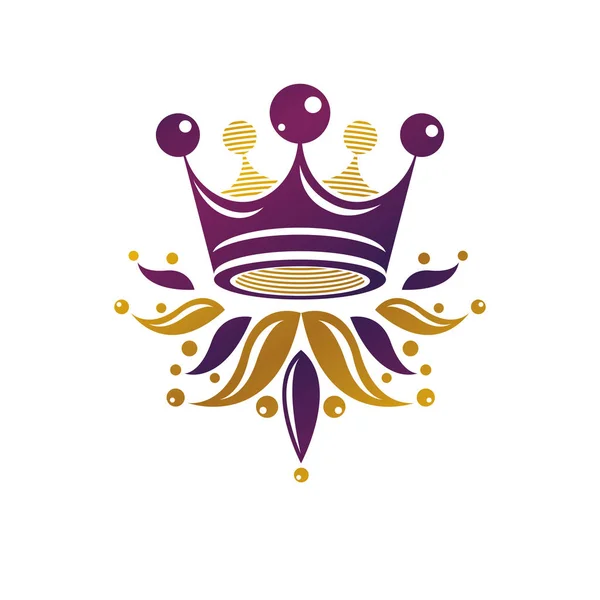 Königliche Krone Vektor Illustration Heraldisches Gestaltungselement Logo Retro Stil Ornamentik — Stockvektor