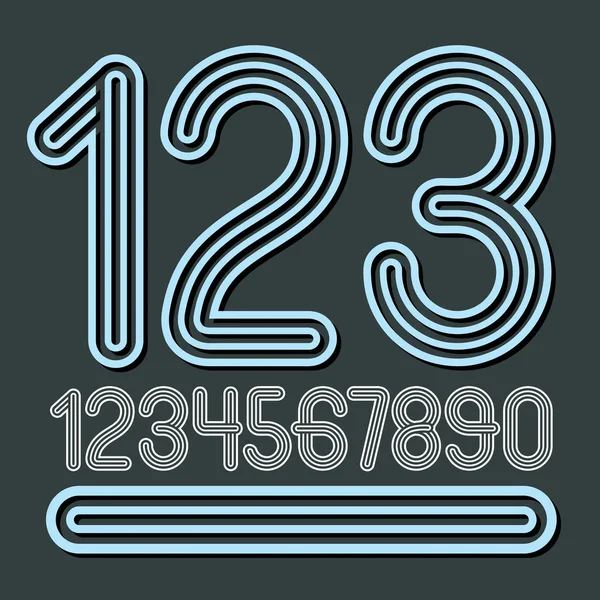 Set Stylish Disco Vector Digits Modern Numerals Collection Funky Numerals — Stock Vector