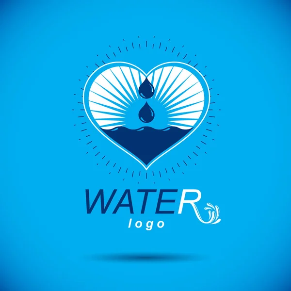 Векторный Символ Капли Чистой Воды Использования Рекламе Минеральной Воды Концепция — стоковый вектор