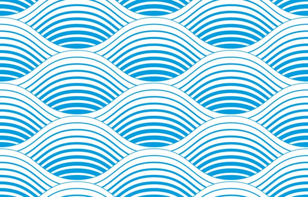 Wellen Nahtloses Muster Vektor Wasser Fließende Kurvenlinien Abstrakte Wiederholung Endlosen — Stockvektor