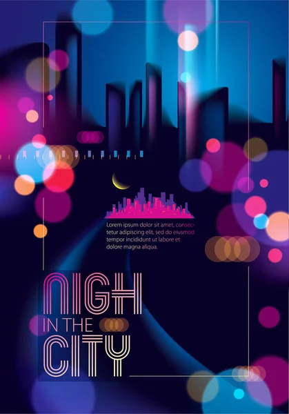 Panorama Města Noční Cestování Turistický Průvodce Kniha Moderní Vektorové Ilustrace — Stockový vektor