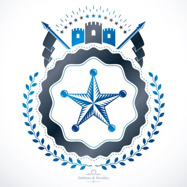 Vektör amblemi, klasik heraldik tasarım.