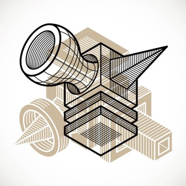 Vektör soyut 3d geometrik şekli, poligonal şekil.