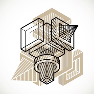 Soyut şekli, 3B vektör poligonal şekil mühendislik.