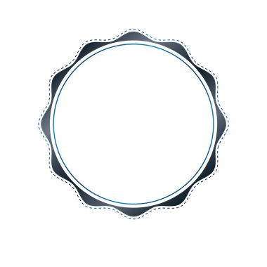 Lüks yuvarlak çerçeve boş boşluk, undulate çizgileri ve eğrileri ile oluşturulmuş klasik hanedan boş dairesel şekli ile. Retro tarzı etiket, dekoratif ayna kenarlık.