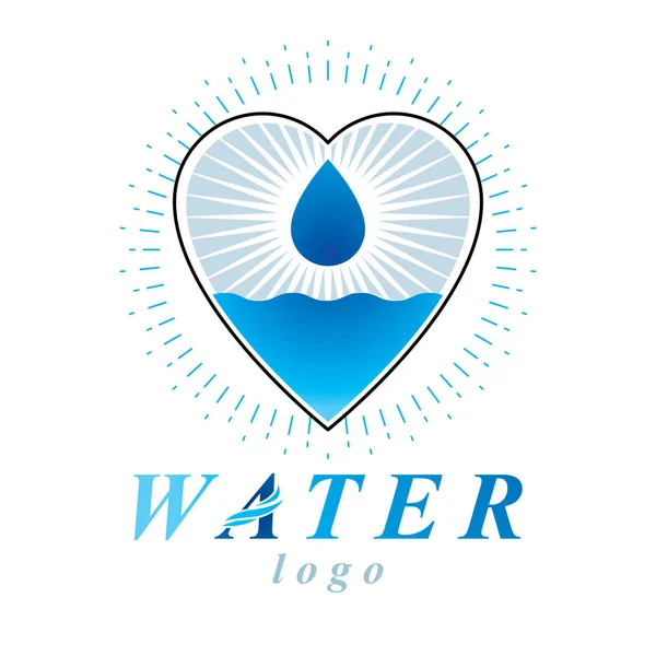 Логотип Вектора Свежести Океана Реклама Очистки Воды Концепция Защиты Окружающей — стоковый вектор