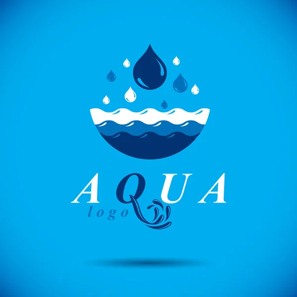 Vector Azul Claro Logotipo Gota Agua Para Uso Como Símbolo — Vector de stock