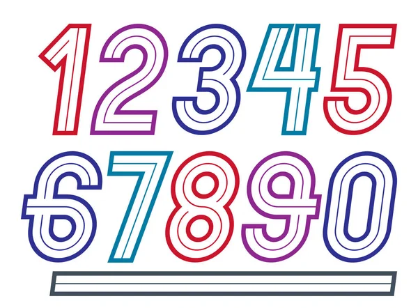 Set Vector Bright Retro Bold Numbers Best Use Logotype Design — Stock Vector