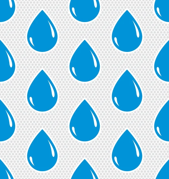 落下雨は水ベクトルシームレスパターンをドロップし 青の色の繰り返し無限の背景 露水滴下 — ストックベクタ
