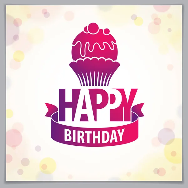 Happy Birthday Beautiful Greeting Card Vector Design Includes Beautiful Lettering — Stock Vector