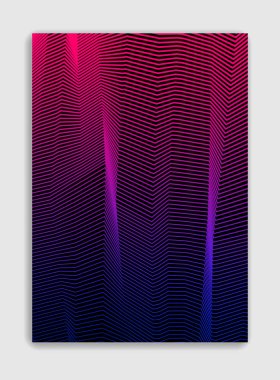 Soyut çizgiler vektör minimum modern broşür tasarımı, örtülü şablon, geometrik yarım ton gradyanı. Pankartlar, afişler, posterler, ilanlar için. Güzel ve özel, desen dokusu.