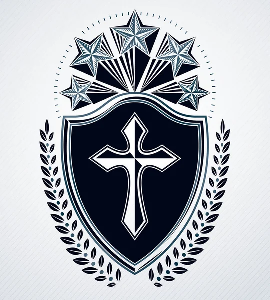 Stema Heraldică Emblemă Vectorială Epocă — Vector de stoc