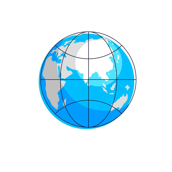 Illustration Vectorielle Planète Terre Isolée Sur Fond Blanc Afrique Europe — Image vectorielle