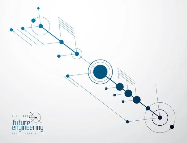 Maschinenbautechnologie Vektor Abstrakter Hintergrund Kybernetische Abstraktion Mit Innovativen Industriellen Schemata — Stockvektor