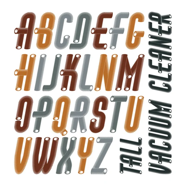 Vector Condensed Tall Funky Capital Italic Alphabet Letters Collection Fonte — Image vectorielle