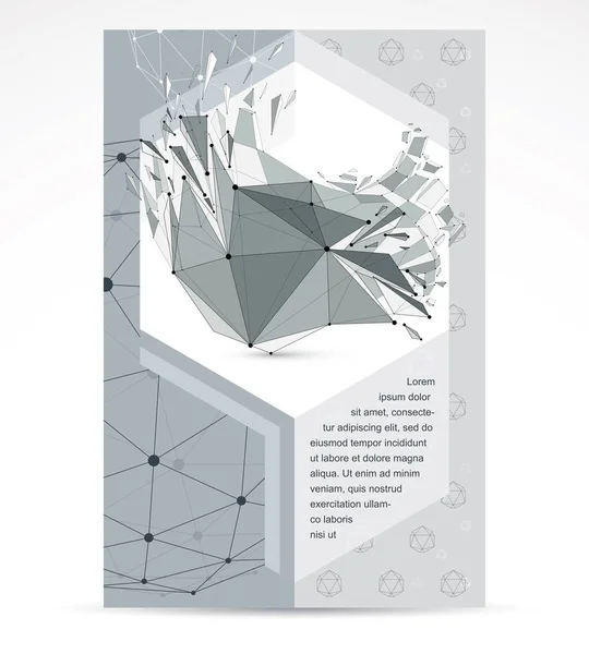 Technologies Informatiques Brochure Publicitaire Créative Objet Cassé Abstrait Vectoriel Maille — Image vectorielle