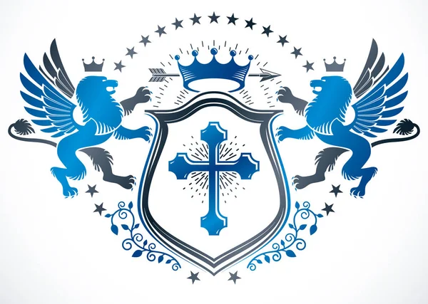 Vintage Award Design Vintage Heraldic Wappen Vektor Emblem Aus Mythischem — Stockvektor