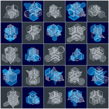 mühendislik yapıları koleksiyonu, vektör, illüstrasyon