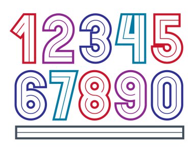 Kurumsal logo tasarımı için beyaz çizgilerle yapılan vektör kalın sayılar kümesi