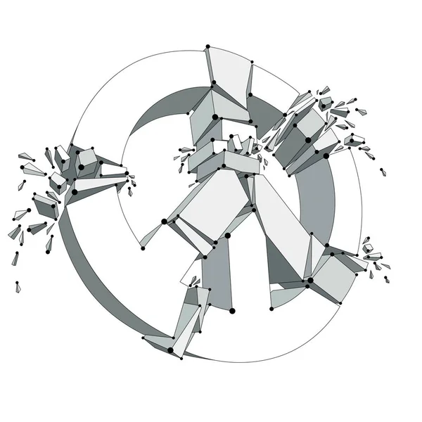 Symbole Paix Brisé Illustration Vectorielle Maille — Image vectorielle