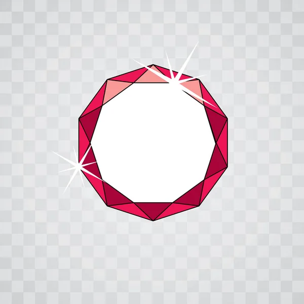 Vektorfacettierte Edelsteinillustration Mit Funkeln Polygonal Facettiertes Schmucksymbol — Stockvektor