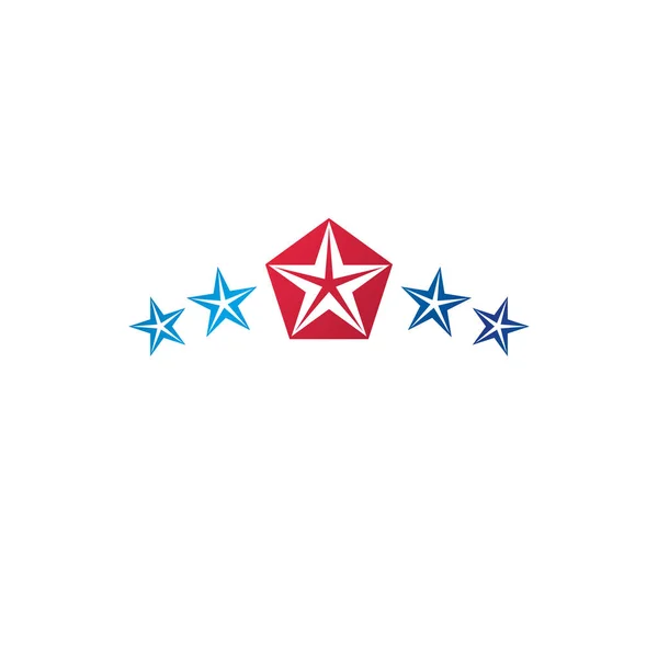 Ancien Emblème Étoile Élément Design Vectoriel Héraldique Symbole Étoiles Étiquette — Image vectorielle