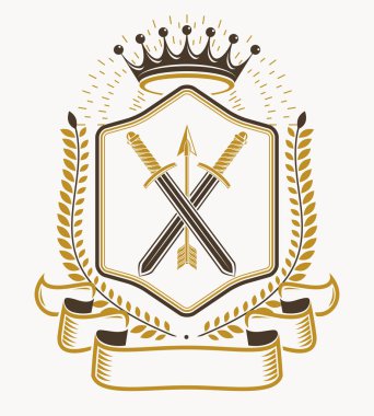 Heraldik tasarım, vektör vintage amblemi.