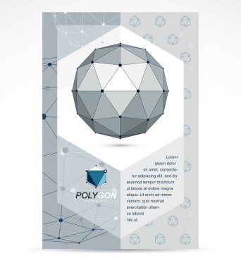 Bilgisayar Mühendisliği iş modern pazarlama tanıtım posteri. Soyut vektör 3d geometrik düşük Poli tek renkli nesnesi.