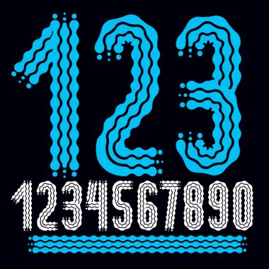 Kalın sayılar 0 akan çizgilerle 9 pop afiş tasarımı için yapılmış yuvarlak