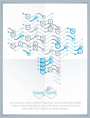 Soyut dalgalı çizgiler desen sunu el ilanı 