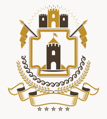 Heraldik tasarım, vektör vintage amblemi.