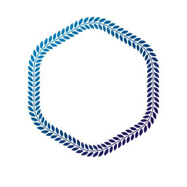 Vintage çerçeve ekoloji tarzı doğal süs, bahar yaprakları ile yaratılmıştır. Hanedan Arması izole dekoratif amblemi vektör çizim, çevre dostu.