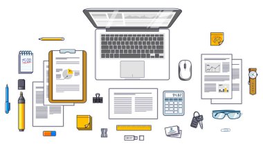 Grafik ve tablo veri ve ileti örneği nesnelerde Pc ve analytics raporları ile Office çalışan İşyeri