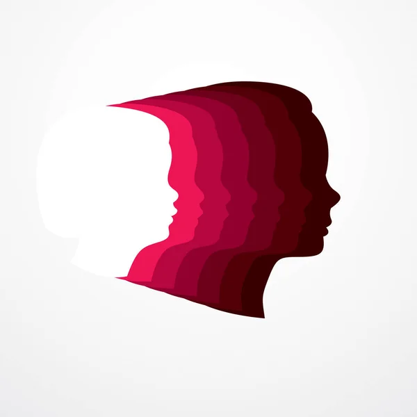 Vector Eenvoudige Klassieke Logo Ontwerp Van Kleutertijd Tot Volwassenheid Meisje — Stockvector