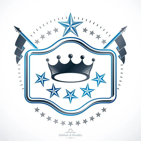 Escudo Heráldico Emblema Decorativo Emblema Aislado Vector Ilustración — Vector de stock