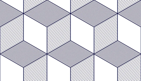 Cubos Geométricos Patrón Inconsútil Abstracto Vector Fondo Línea Ingeniería Estilo — Archivo Imágenes Vectoriales