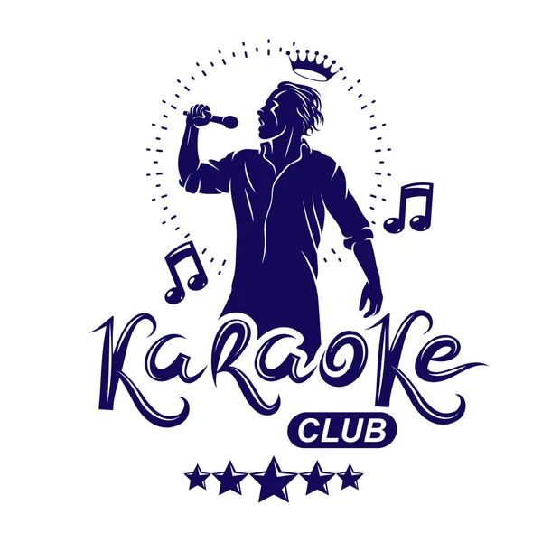 Karaoke Clube Folhetos Design Capa Vetor Criado Usando Notas Musicais — Vetor de Stock