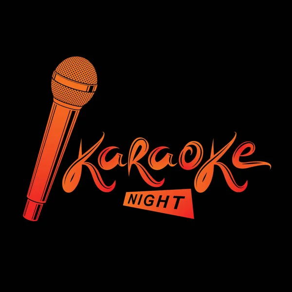 Conceito Entretenimento Vida Noturna Inscrição Vetor Noturno Karaoke Composta Com — Vetor de Stock